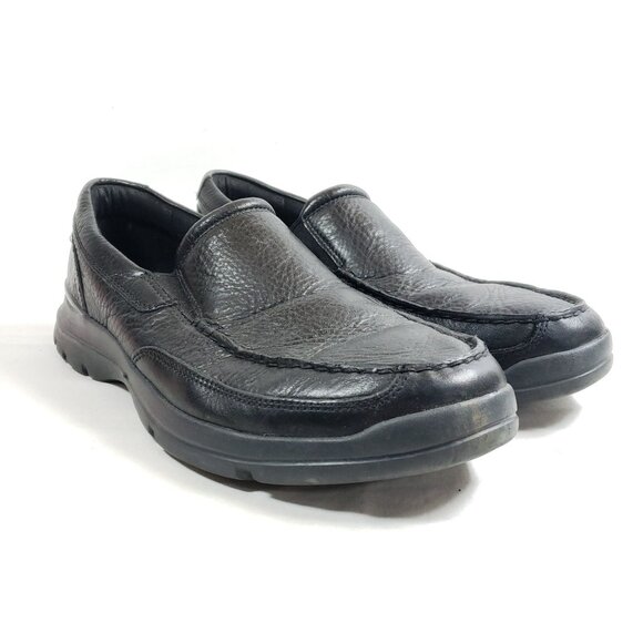 Rockport Mens Size 12 Black Leather Slip-On Loafers Shoes Comfort Sole - Picture 1 of 9